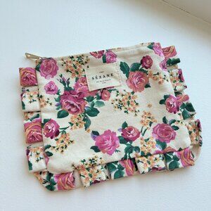 Sezane floral makeup / cosmetics pouch, NWOT
